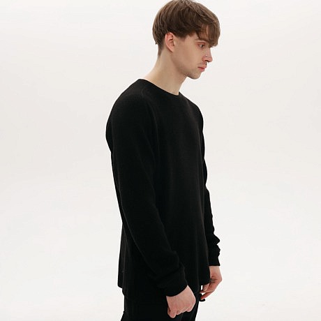 Лонгслив CAMPUS WAFFLE BLACK